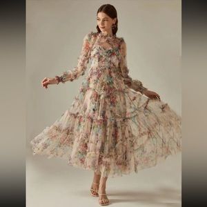 Floral Midi Dress - Long Sleeve